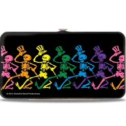Hinged Wallet - Dancing Skeletons Black Multi Color