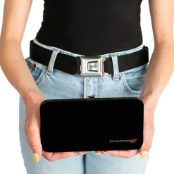 Hinged Wallet - DODGE Red Rhombus Corner Black Silver Red