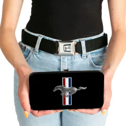Hinged Wallet - Ford Mustang w Bars Logo CENTERED