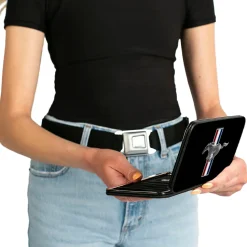 Hinged Wallet - Ford Mustang w Bars Logo CENTERED