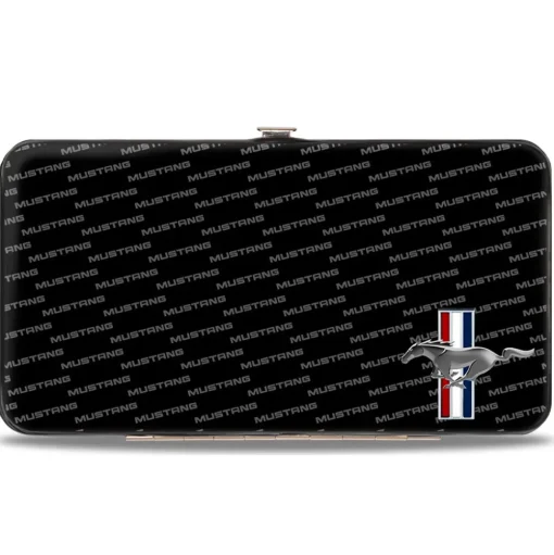 Hinged Wallet - Ford Mustang w Bars CORNER w Text