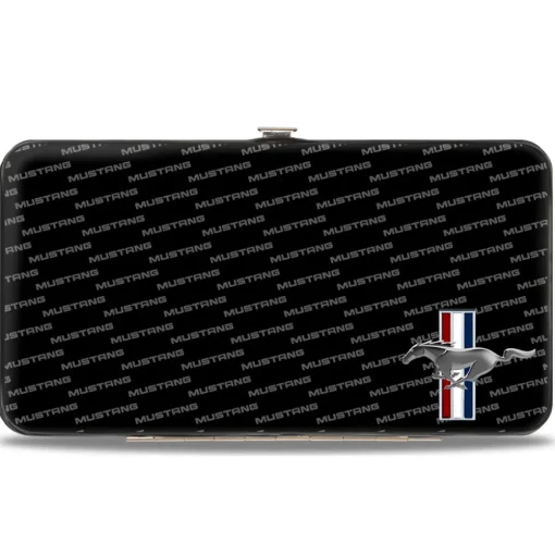 Hinged Wallet - Ford Mustang w Bars CORNER w Text