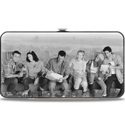 Hinged Wallet - FRIENDS 6-Character Lunch on a Skyscraper + Logo Vivid Grays Black White Multi Color