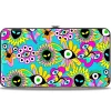 Hinged Wallet - Funky Alien Flowers Aqua Blue/Multi Color