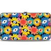 Hinged Wallet - Funky Eye Flowers Black/Multi Color
