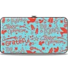 Hinged Wallet - GRATEFUL OPTIMISM BE KIND Icons Collage Blue/Red