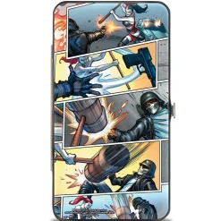 Hinged Wallet - Harley Quinn Hot in the City Pose + Battle Scene Blocks