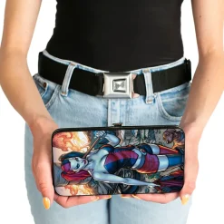 Hinged Wallet - Harley Quinn Hot in the City Pose + Battle Scene Blocks