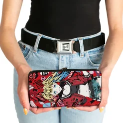 Hinged Wallet - Harley Quinn Pudding Anime Poses and Icons Collage Red/Black