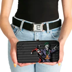 Hinged Wallet - Harley Quinn Hugging Joker Pose Lineup Grays