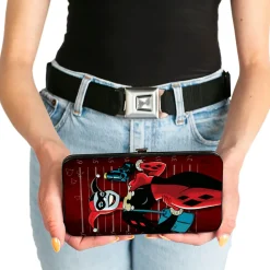 Hinged Wallet - Harley Quinn Mad Love Knock Pose Lineup Reds