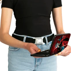 Hinged Wallet - Harley Quinn Mad Love Knock Pose Lineup Reds