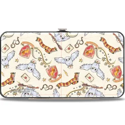 Hinged Wallet - Harry Potter and Hedwig Vivid Scene and Icons Collage