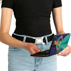 Hinged Wallet - Jasmine 2019 Standing Pose Stars Purple Gold