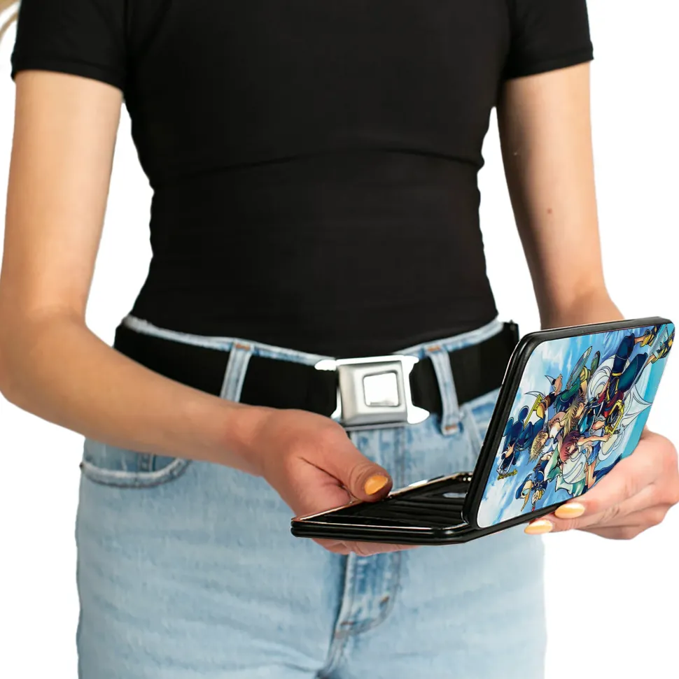 Hinged Wallet - KINGDOM HEARTS II 6-Character Group Pose Clouds Blues