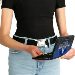 Hinged Wallet - KINGDOM HEARTS II Logo Hidden Mickey Symbol Symbols Scattered Blues