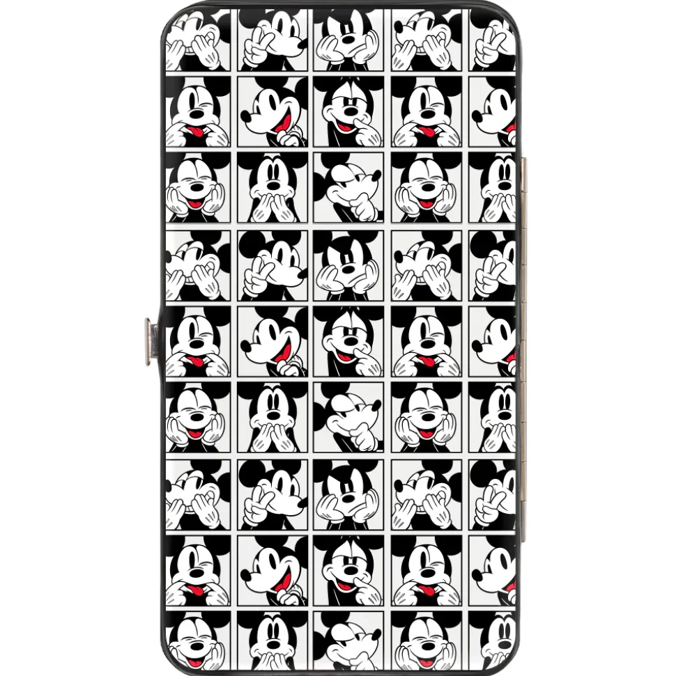 Hinged Wallet - Mickey Mouse Expression Blocks White Black Red