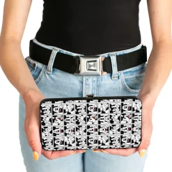 Hinged Wallet - Mickey Mouse Expression Blocks White Black Red