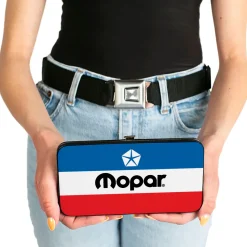 Hinged Wallet - MOPAR Chrysler Logo White Blue Red Black