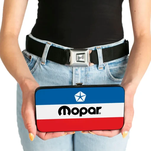 Hinged Wallet - MOPAR Chrysler Logo White Blue Red Black