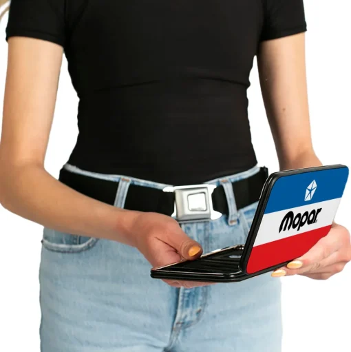 Hinged Wallet - MOPAR Chrysler Logo White Blue Red Black