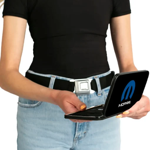Hinged Wallet - MOPAR Logo Black Blue White