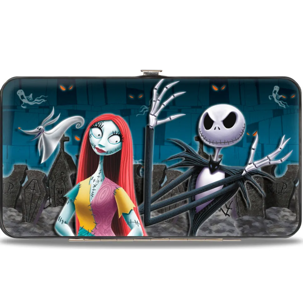 Hinged Wallet - Nightmare Before Christmas Zero Sally Jack + Oogie Boogie Cemetery Scene