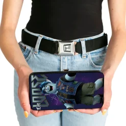 Hinged Wallet - Onward Barley LET LOOSE Smiling Pose + Galaxy Purples