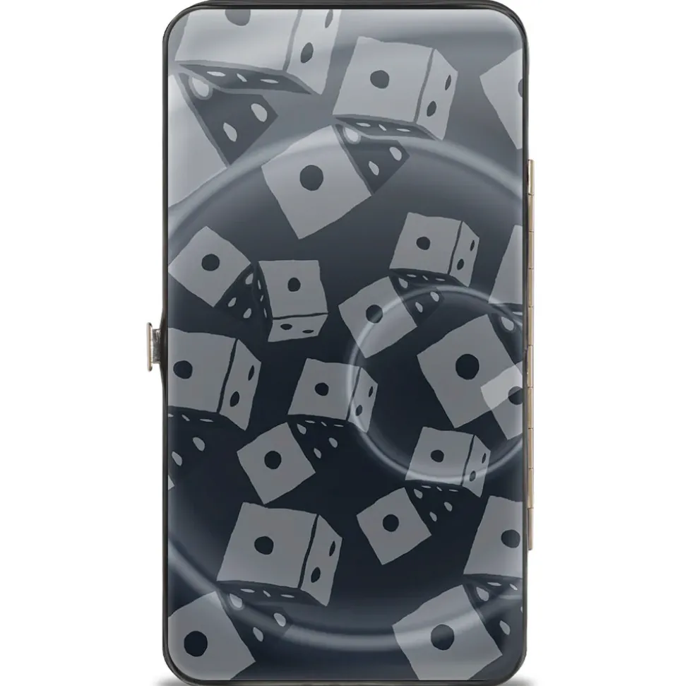 Hinged Wallet - Oogie Boogie Rolling Dice Pose + Scattered Dice Grays