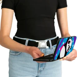 Hinged Wallet - Pandas & Rainbows w Stars