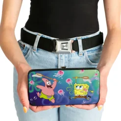 Hinged Wallet - Patrick Starfish & SpongeBob Jellyfishing + Jellyfish Catch Pose