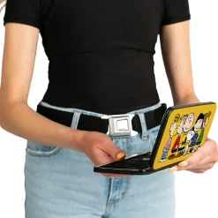 Hinged Wallet - Peanuts Gang Close-Up Group Pose Golden Yellow