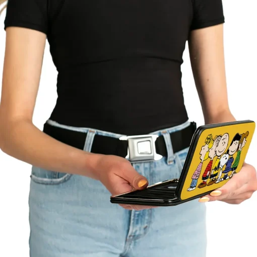 Hinged Wallet - Peanuts Gang Close-Up Group Pose Golden Yellow