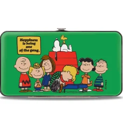 Hinged Wallet - Peanuts Gang HAPINESS IS BEING ONE OF THE GANG Group Pose Green