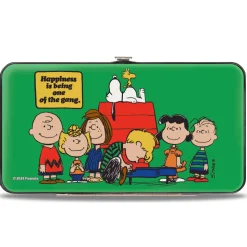 Hinged Wallet - Peanuts Gang HAPINESS IS BEING ONE OF THE GANG Group Pose Green