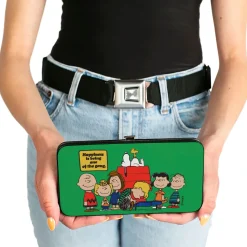 Hinged Wallet - Peanuts Gang HAPINESS IS BEING ONE OF THE GANG Group Pose Green