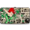 Hinged Wallet - Poison Ivy Pose + Logo Ivy Comic Scenes Grays Greens