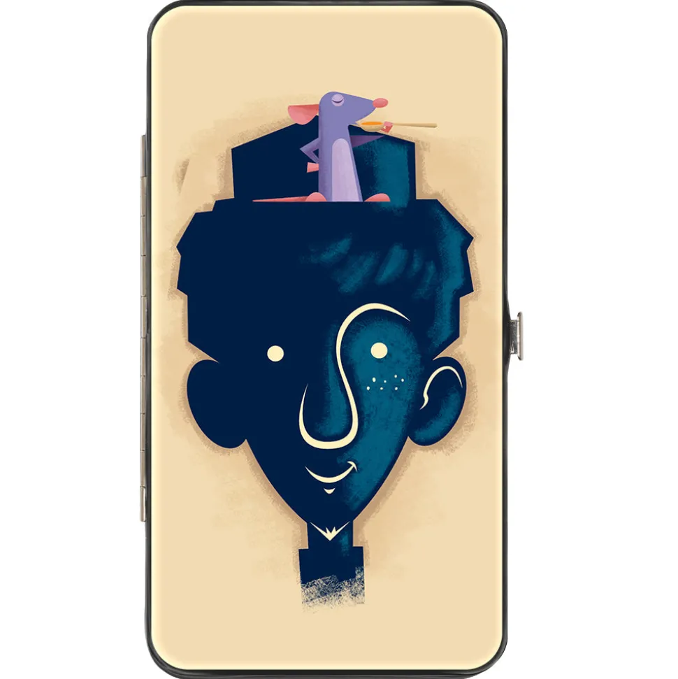 Hinged Wallet - Ratatouille Remy Eating Pose + Paris Logo Beige Reds Blues