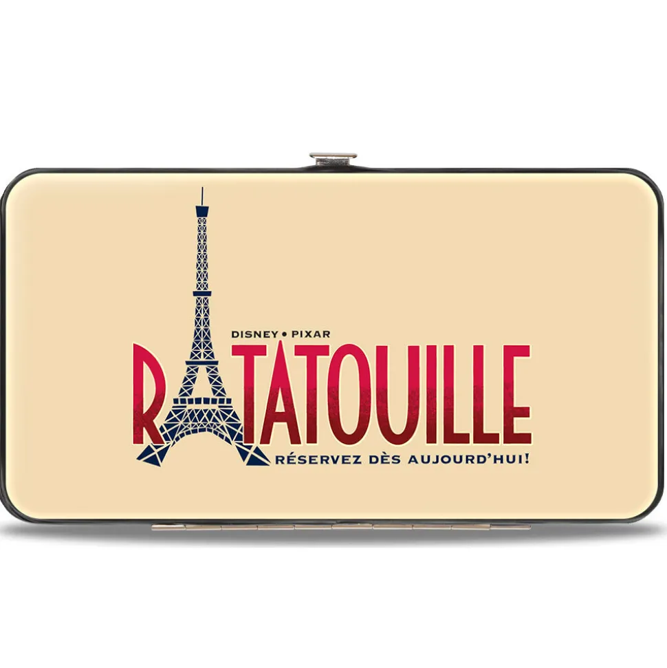 Hinged Wallet - Ratatouille Remy Eating Pose + Paris Logo Beige Reds Blues
