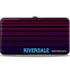 Hinged Wallet - Riverdale POP'S CHOCK'LIT SHOPPE Logo Stripes Black Pinks Blues