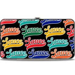 Hinged Wallet - SAUCE Baseball Script Black/Multi Color