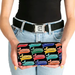 Hinged Wallet - SAUCE Baseball Script Black/Multi Color