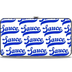 Hinged Wallet - SAUCE Baseball Script White/Blue