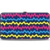 Hinged Wallet - Scribble Zig Zag Stripe Navy/Multi Color