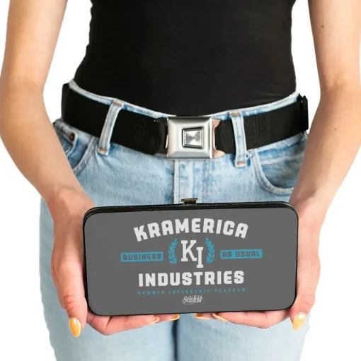 Hinged Wallet - Seinfeld Kramer KRAMERICA INDUSTIES Logo Grays Blue