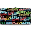 Hinged Wallet - Slang Verbiage Stacked Black/Multi Color