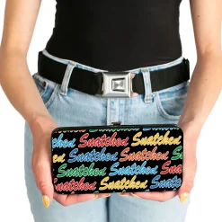 Hinged Wallet - SNATCHED Script Black/Multi Color