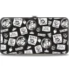Hinged Wallet - Snow White's Evil Queen Icons Collage Black/White