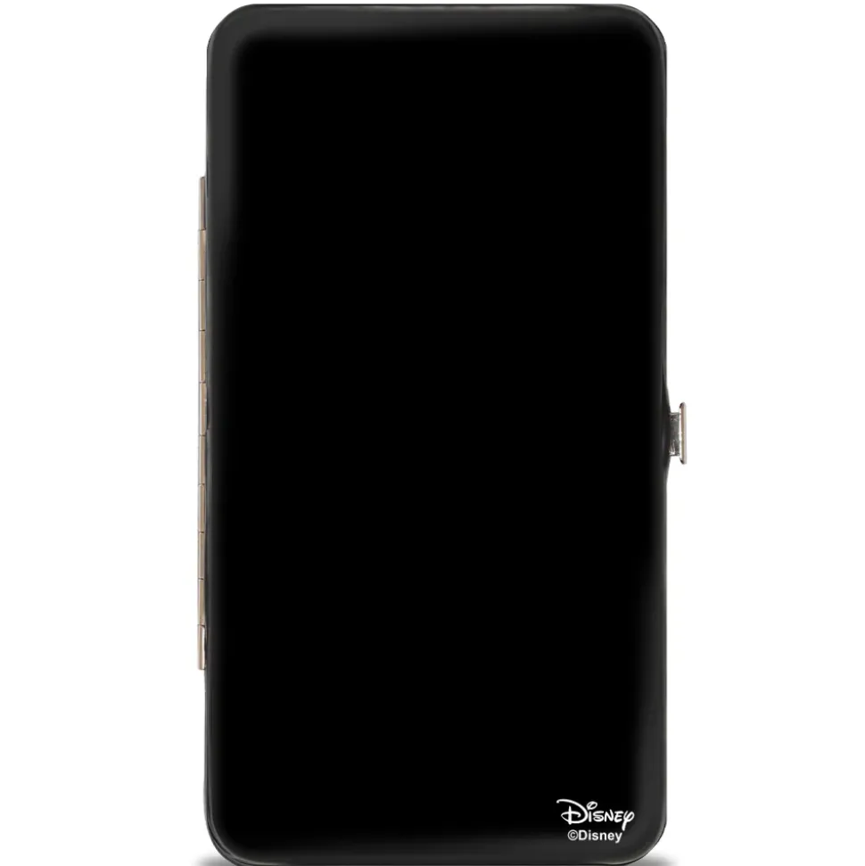 Hinged Wallet - Snow White Pose Sketch Roses Black Greens Reds Golds