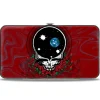 Hinged Wallet - Space Your Face Swirl Red Grays